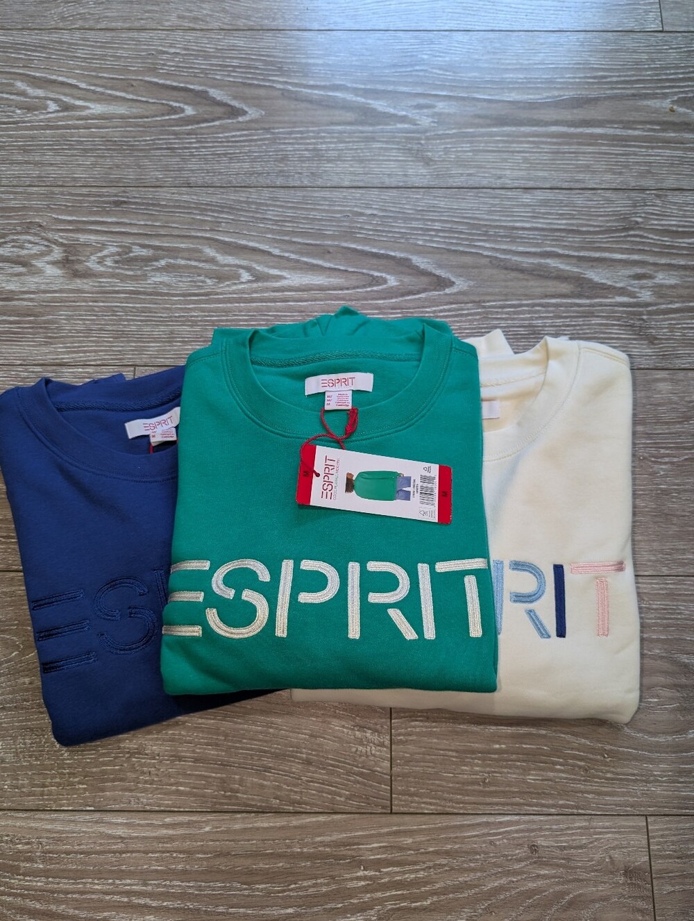 Set Of 3 Esprit Sweatshirts Fleece Viral Retro 80's Size M